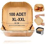 AyrStore Airfryer Pişirme Kağıdı,xl-Xxl Büyük Boy, Kare, 100 Adet Hava Fritöz Parşömen Fırın