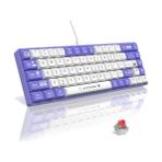 AyrStore Ajazz AK680 65% Kablolu Hotswap Mekanik Oyun Klavyesi,68 Tuşlu Taşınabilir Anti-Ghosting Klavye,gökkuşağı Arkadan Aydınlatmalı Programlanabilir,eva Sandviç,ergonomik Mor Beyaz/red Switch - Option-1 - 001-Renkli