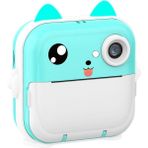 AyrStore Anlık Termal Yazıcılı Dijital Çocuk Kamerası 2.0 Inc Hd Şipşak Fotoğraf Makinesi AE110 Mavi - Çok Renkli