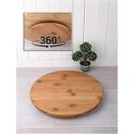 AyrStore Bambu 360 Derece Dönen Lüx Servis Sunum Tabağı, 30 Cm, Pizza ve Peynir Sunum Tahtası