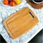 AyrStore Bambu Kesme Tahtası Antibakteriel Yıkanabilir Doğrama Tahtası Dikdörtgen 34X24 cm