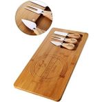 AyrStore Bambu Peynir Sunum Tabağı - 4 Parça Meyve ve Yiyecek Tahta Sunum Seti | Doğal ve Şık Tasarım