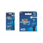AyrStore Bıc Hybrid 3 1 Sap & 4 Başlık Erkek Tıraş Bıçağı ve 4'lü Yedek Tıraş Bıçağı Kartuşu Seti - Ahşap - Option-1 - 0 - 3 Yaş