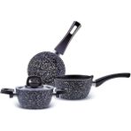 AyrStore Bio Granit Blue Stone Mini 5 Parça Tencere Seti