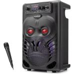 AyrStore Bluetooth Karaoke Hoparlör Fm 8 Mikrofonlu 34 x 22.7 x 17.6 cm - Siyah ND2820 - Çok Renkli