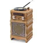 AyrStore Bluetooth Nostaljik Fm Radyo USB Tf Aux Hoparlör - Kahverengi FX2502B - Çok Renkli