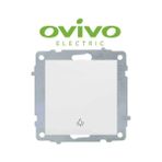 AyrStore Buğz Beyaz Zil Butonu Light Çerçevesiz Grano - Priz ve Anahtar Için Uyumlu Çerçeve - Çok Renkli
