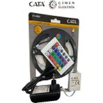 AyrStore Buğz Cata Ct 4557 Rgb Şerit LED Set 5 mt Rgb LED 3 Renk+Trafo+ Kumanda - Çok Renkli