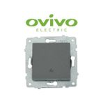 AyrStore Buğz Füme Zil Butonu Light Çerçevesiz Grano - Priz ve Anahtar Için Uyumlu Çerçeve - Çok Renkli