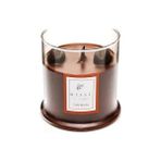 AyrStore Büyük Üfleme Cam Ahşap Fitilli Coffe Mocha Vegan MUM(380 Gr) - Option-1