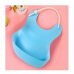 AyrStore Çocuk Bebek Mama Önlüğü Dökülme Engelleyici Bükülebilir Mavi