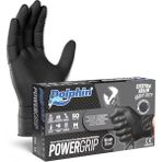 AyrStore Dolphin Powergrip Ekstra Kalın Siyah Nitril Eldiven Elmas Dokulu M 50 Adet