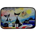 AyrStore Elekli Desenli Kedi Tuvalet Önü Paspası 60 x 45 cm Gece