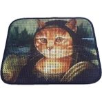 AyrStore Elekli Desenli Kedi Tuvalet Önü Paspası 60 x 45 cm Mona