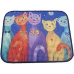 AyrStore Elekli Desenli Kedi Tuvalet Önü Paspası 60 x 45 cm Papyonlu Kedi