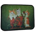 AyrStore Elekli Desenli Kedi Tuvalet Önü Paspası 60 x 45 cm Yavru Kediler