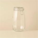 AyrStore Elsa Tel Kelepçeli Cam Kavanoz, Naturel, 1500CC