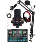 AyrStore Gmx-1 Diamond Set Condenser Mikrofon Ses Kartı Kulaklık Canlı Yayın Paketi (Telefon ve Pc)