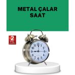 AyrStore Gümüş Renkli Sessiz Işıklı Dekoratif Masa Üstü Çalar Saat Alarmlı