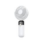 AyrStore K70 Taşınabilir Şarjlı El Vantilatörü 2400MAH 360° Döner Başlıklı Standlı Dijital Ekranlı Soğutucu Fan Beyaz - 001-Siyah