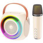 AyrStore Kablosuz Bluetooth Hoparlör ve Karaoke Mikrofon F42 – 10W Güç, Rgb Işıklı, Tf