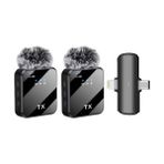 AyrStore Kablosuz Yaka Mikrofonu Çiftli Mikrofon 15 16 17 ile Uyumlu Type-C/lightning Portlu Telefon Pc Tablet Video Kayıt Röportaj Canlı Yayın Vlog Kablosuz Mikrofon F15-2 - 1 GB - Acı Kahverengi - Option-1