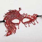 AyrStore Kırmızı Dantel Masquerade Maskesi 4 No