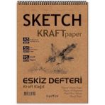 AyrStore Kraft Kağıt A5 Eskiz Defteri 90 Gr. Spiralli 50 Yaprak Sketchbook