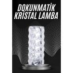 AyrStore Kristal Lamba Masa Lambası Şarjlı Masa Lambası Dokunmatik Sensör USB Şarjlı