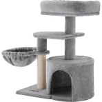 AyrStore Küçük Kedi Ağacı Tırmalama Direği Çok Katlı 68 Cm, Açık Gri