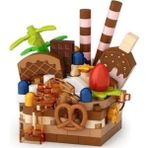 AyrStore LZ-8642 Loz Çikolatalı Pasta 160 Parça Block Oyuncak-Mini Poşet