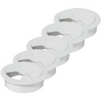 AyrStore Masa Üstü Kablo Kanalı Deliği Kapağı Beyaz Masa Kapağı 6 cm (5 Adet)