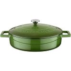 AyrStore Metal Döküm Çok Amaçlı Yayvan Tencere, Trendy, 24 Cm, 2.47 L, Yeşil