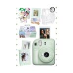 AyrStore Mini 12 Yeşil Fotoğraf Makinesi-30'lu Film-Albüm-Mandal-Çerçeve ve Kılıf Set 2 - Açık Bej