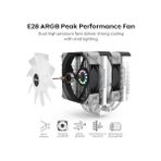 AyrStore Montech NX600 Argb 6 Isı Borulu ve Premium Üst Kapaklı Çift Kule Cpu Hava Soğutucu | 28MM E28 Argb Premium Fan | Lehimli Bakır Taban | Üstün Isı Dağılımı | Tüm Intel ve Amd Soket Desteği |siyah - 0 - Siyah
