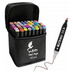 AyrStore Moringa 48'li Çift Taraflı Art Marker Keçeli Kalem Seti Çantalı