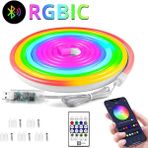 AyrStore Neon LED Esnek Aydınlatma - Rgb Magıc Smart - 5 Metre Paket IP67 - Uzaktan Kumanda + Uygulama - Çok Renkli