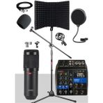 AyrStore Pack Set-3 BM800 Mikrofon + Stand + Yalıtım Paneli + Filtre + Stüdyo Mikser