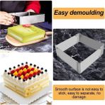 AyrStore Paslanmaz Çelikten Ayarlanabilir Kek ve Pasta Kalıbı,kare ve Dikdörtgen Ayarlanabilir Kek Kabı,ayarlı Ekmek Kalıbı,pastacılık ve Dekokrasyon Için Çelik Paslanmaz Ayarlı Kek Kalıbı - Option-1 - 001-Renkli