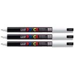AyrStore Pc-1mr Uni Beyaz Boya Marker Kalemler Ultra Ince 0,7 mm Kalibre Uç Ucu Her Yüzeye Yazılır