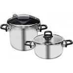 AyrStore Perfect Gray 4-6 L Düdüklü Tencere Seti, Paslanmaz Çelik