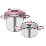 AyrStore Perfect Pink 4+6 L Düdüklü Tencere Seti, Pembe