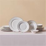 AyrStore Rebeca Porselen 24 Parça 6 Kişilik Yemek Takımı Platin