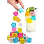 AyrStore Renkli Tükenmez Plastik Buz Kalıbı Küpü 12'li