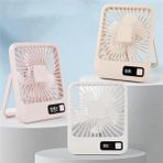 AyrStore Şarjlı Taşınabilir Sessiz Masa Vantilatörü, 1 Adet, 180° Ayarlanabilir, 5 Hız, LED