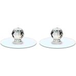 AyrStore Şeffaf Kulp Kristal Başlıklı 4'lü Yapışkanlı Kulp Dolap Çekmece Kulp Tutacak Askı