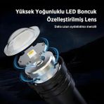AyrStore SFL1403 400 Lümen 5W LED El Feneri Teleskopik Zoom Sos Modlu Şarj Edilebilir Uzun Menzilli