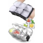 AyrStore Silikon Buz Kalıpları (2 Li Set) Kapaklı Küre Buz Kalıbı ve Büyük Kare Buz Kalıbı & Bpa