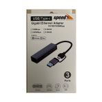 AyrStore Speed SP-UET01 3 Port USB Type-C To Ethernet Gigabit Ethernet RJ45 Çevirici