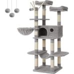 AyrStore Tırmalama Ağacı, Xxl Kedi Ağacı, 164 Cm, Açık Gri PCT087W01